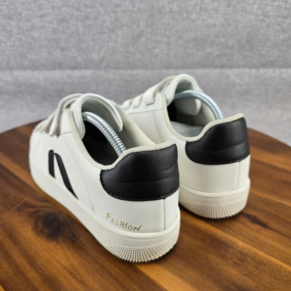 Fashion‎ Sneakers Womens White Low Top CasualShoes Size 12 Hook & Loop